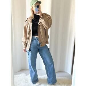 Vintage Leather Bomber Jacket